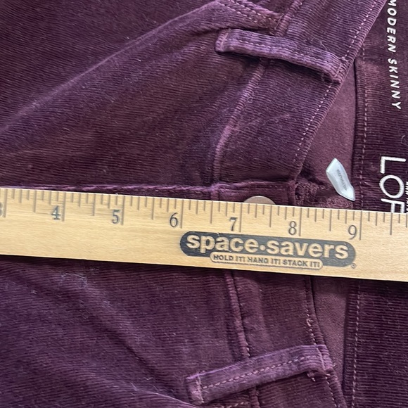 Loft Wine Corduroy Skinny Pants Size 4 - Picture 8 of 10